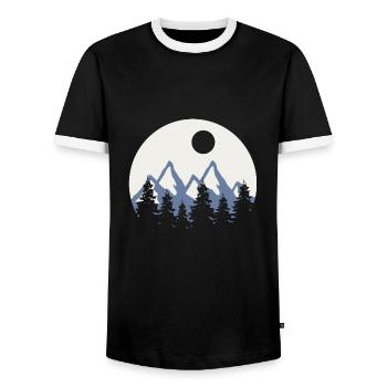 Travel - Männer Kontrast-T-Shirt - Schwarz/Weiß - Vorne - AI Model Female 172 light (172cm) & AI Model Male 178 light (178cm)