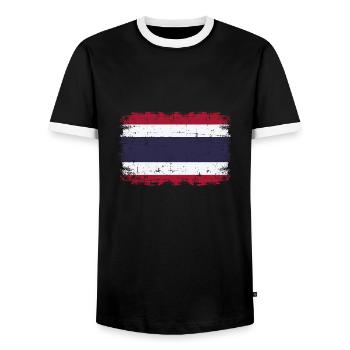 La Thaïlande - T-shirt contrasté Homme - noir/blanc - Devant - AI Model Female 172 light (172cm) & AI Model Male 178 light (178cm)