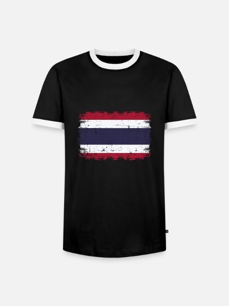 Thailand - Men's Ringer Shirt - black/white