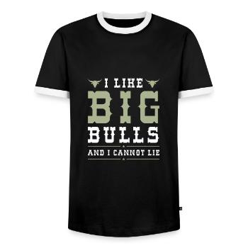 J’aime les gros taureaux et je ne peux pas mentir - T-shirt contrasté Homme - noir/blanc - Devant - AI Model Female 172 light (172cm) & AI Model Male 178 light (178cm)