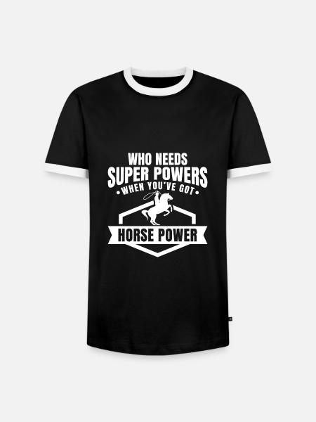 Puissance des chevaux - T-shirt contrasté Homme - noir/blanc