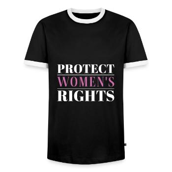 Protéger les droits des femmes - T-shirt contrasté Homme - noir/blanc - Devant - AI Model Female 172 light (172cm) & AI Model Male 178 light (178cm)