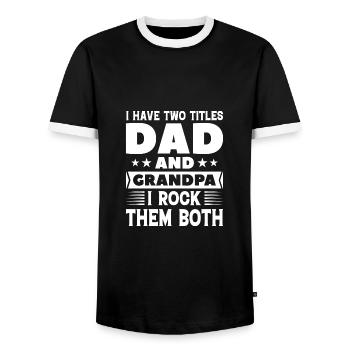 Papa und Opa - Männer Kontrast-T-Shirt - Schwarz/Weiß - Vorne - AI Model Female 172 light (172cm) & AI Model Male 178 light (178cm)