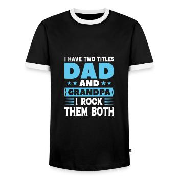 Papa und Opa - Männer Kontrast-T-Shirt - Schwarz/Weiß - Vorne - AI Model Female 172 light (172cm) & AI Model Male 178 light (178cm)