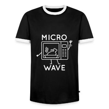 Micro onde - T-shirt contrasté Homme - noir/blanc - Devant - AI Model Female 172 light (172cm) & AI Model Male 178 light (178cm)