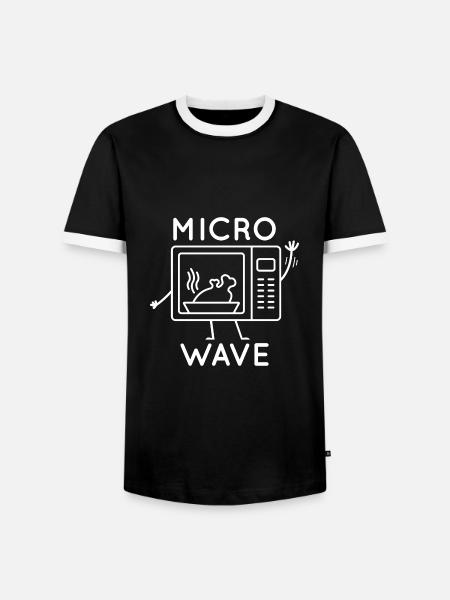 Micro Wave - Men's Ringer Shirt - black/white