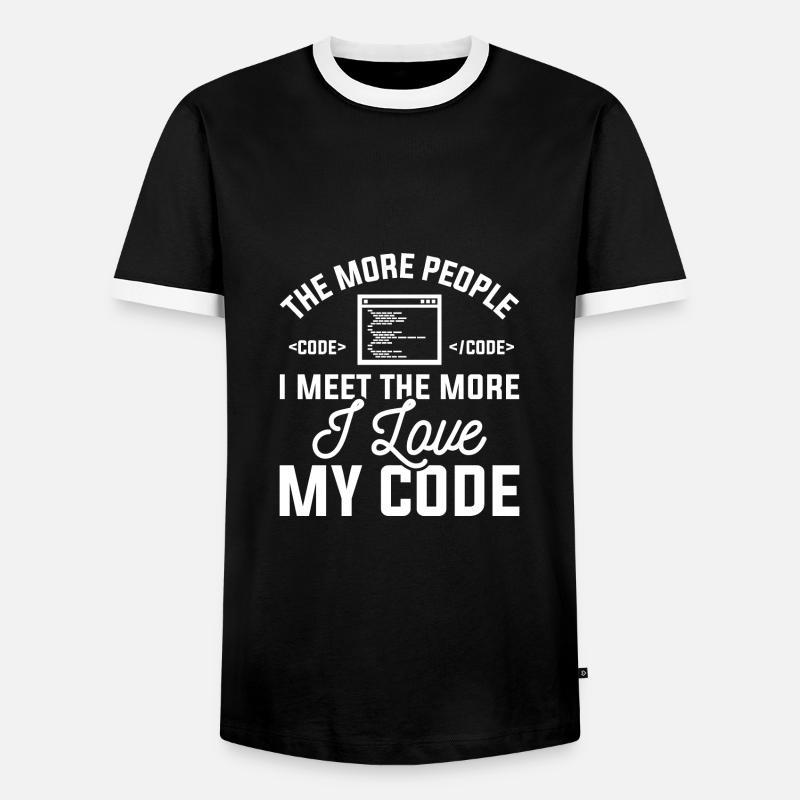 I Love My Code - Men's Ringer Shirt - black/white