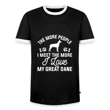 I Love My Great Dane - Men's Ringer Shirt - black/white - Front - AI Model Female 172 light (172cm) & AI Model Male 178 light (178cm)