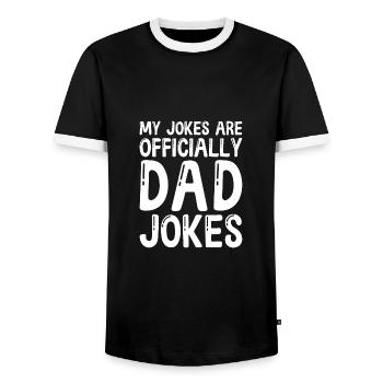 Meine Witze sind offiziell Vaterwitze - Männer Kontrast-T-Shirt - Schwarz/Weiß - Vorne - AI Model Female 172 light (172cm) & AI Model Male 178 light (178cm)
