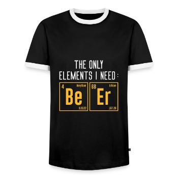 Die einzigen Elemente, die ich brauche - Männer Kontrast-T-Shirt - Schwarz/Weiß - Vorne - AI Model Female 172 light (172cm) & AI Model Male 178 light (178cm)