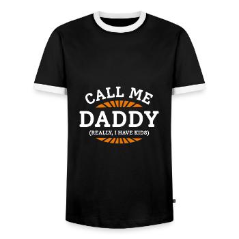Call Me Daddy Really I Have Kids - Men's Ringer Shirt - black/white - Front - AI Model Female 172 light (172cm) & AI Model Male 178 light (178cm)