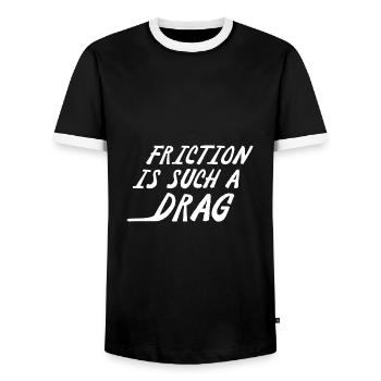 La friction est un tel frein - T-shirt contrasté Homme - noir/blanc - Devant - AI Model Female 172 light (172cm) & AI Model Male 178 light (178cm)