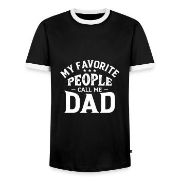 Mes personnes préférées m'appellent papa - T-shirt contrasté Homme - noir/blanc - Devant - AI Model Female 172 light (172cm) & AI Model Male 178 light (178cm)