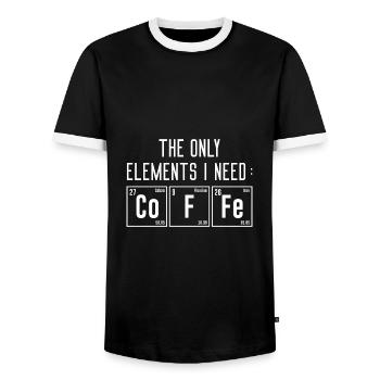 The Only Elements I Need - Men's Ringer Shirt - black/white - Front - AI Model Female 172 light (172cm) & AI Model Male 178 light (178cm)