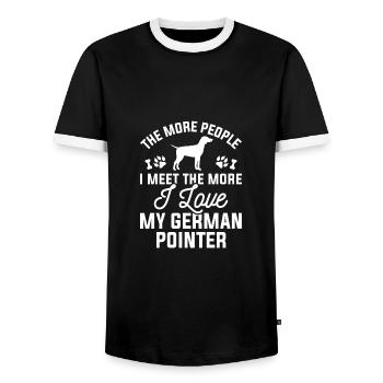 Ich liebe meinen deutschen Zeiger - Männer Kontrast-T-Shirt - Schwarz/Weiß - Vorne - AI Model Female 172 light (172cm) & AI Model Male 178 light (178cm)