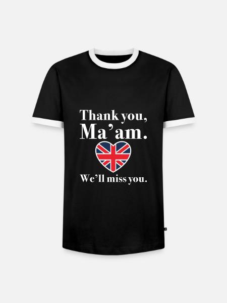 Thank You Ma’am We’ll Miss You - Men's Ringer Shirt - black/white