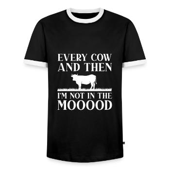 Chaque vache et puis je ne suis pas dans le mooood - T-shirt contrasté Homme - noir/blanc - Devant - AI Model Female 172 light (172cm) & AI Model Male 178 light (178cm)