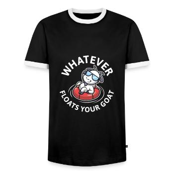 Tout ce qui flotte votre chèvre - T-shirt contrasté Homme - noir/blanc - Devant - AI Model Female 172 light (172cm) & AI Model Male 178 light (178cm)