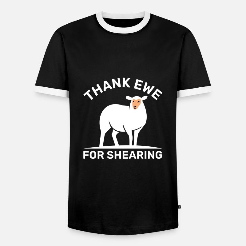 Danke Ewe für das Scheren - Männer Kontrast-T-Shirt - Schwarz/Weiß