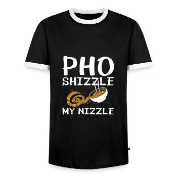 Pho Shizzle My Nizzle - T-shirt contrasté Homme - noir/blanc - Devant - AI Model Female 172 light (172cm) & AI Model Male 178 light (178cm)