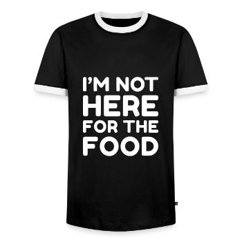 I’m Not Here For The Food - Men's Ringer Shirt - black/white - Front - AI Model Female 172 light (172cm) & AI Model Male 178 light (178cm)