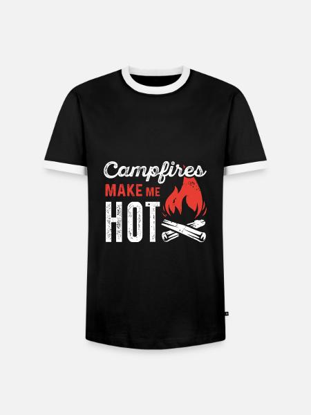 Campfires Make Me Hot - Men's Ringer Shirt - black/white