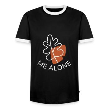 Feuille-moi seul - T-shirt contrasté Homme - noir/blanc - Devant - AI Model Female 172 light (172cm) & AI Model Male 178 light (178cm)