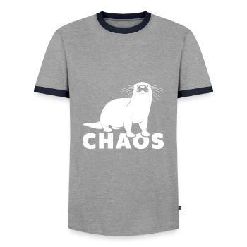 Chaos de la loutre - T-shirt contrasté Homme - gris/marine  - Devant - AI Model Female 172 light (172cm) & AI Model Male 178 light (178cm)