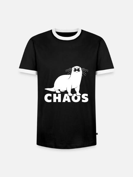 Otter Chaos - Men's Ringer Shirt - black/white