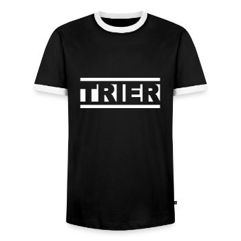 Trier - Männer Kontrast-T-Shirt - Schwarz/Weiß - Vorne - AI Model Female 172 light (172cm) & AI Model Male 178 light (178cm)
