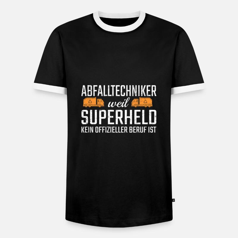 Abfalltechniker Superheld - Männer Kontrast-T-Shirt - Schwarz/Weiß