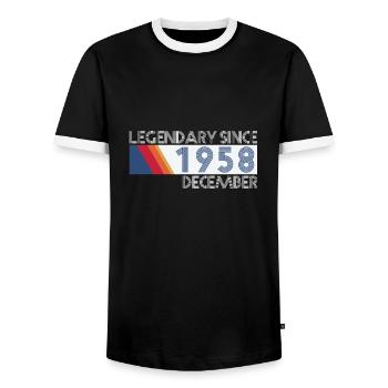 Retro SiFi Legendary since December 1958 - Geburts - Männer Kontrast-T-Shirt - Schwarz/Weiß - Vorne - AI Model Female 172 light (172cm) & AI Model Male 178 light (178cm)