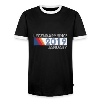 Retro SiFi Legendary depuis janvier 2019 - Born - T-shirt contrasté Homme - noir/blanc - Devant - AI Model Female 172 light (172cm) & AI Model Male 178 light (178cm)
