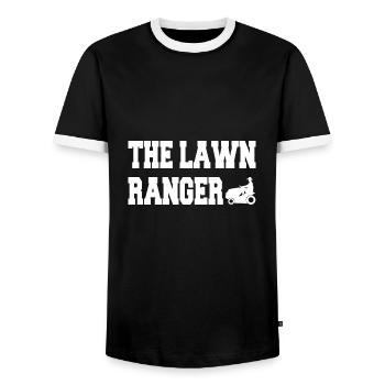 THE LAWN RANGER - Men's Ringer Shirt - black/white - Front - AI Model Female 172 light (172cm) & AI Model Male 178 light (178cm)
