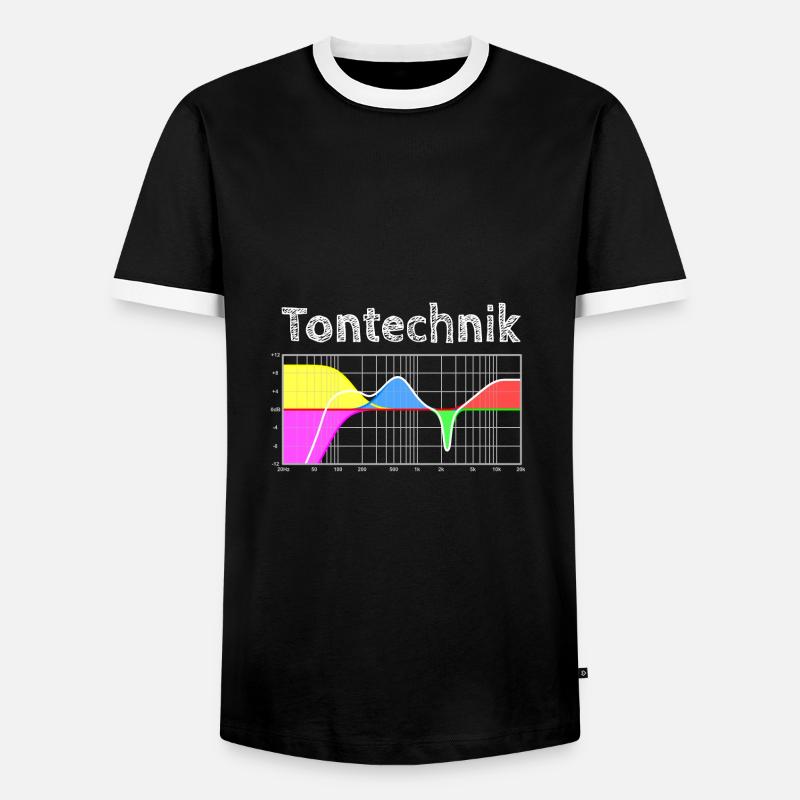 Tontechnik - Parametrischer Equalizer - Männer Kontrast-T-Shirt - Schwarz/Weiß