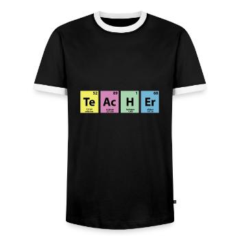 Lehrer-Element - Männer Kontrast-T-Shirt - Schwarz/Weiß - Vorne - AI Model Female 172 light (172cm) & AI Model Male 178 light (178cm)