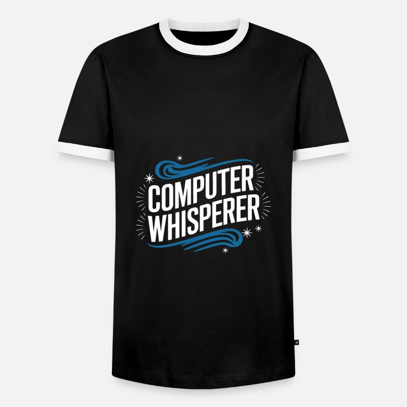 Technical Support Computer - Men's Ringer Shirt - black/white