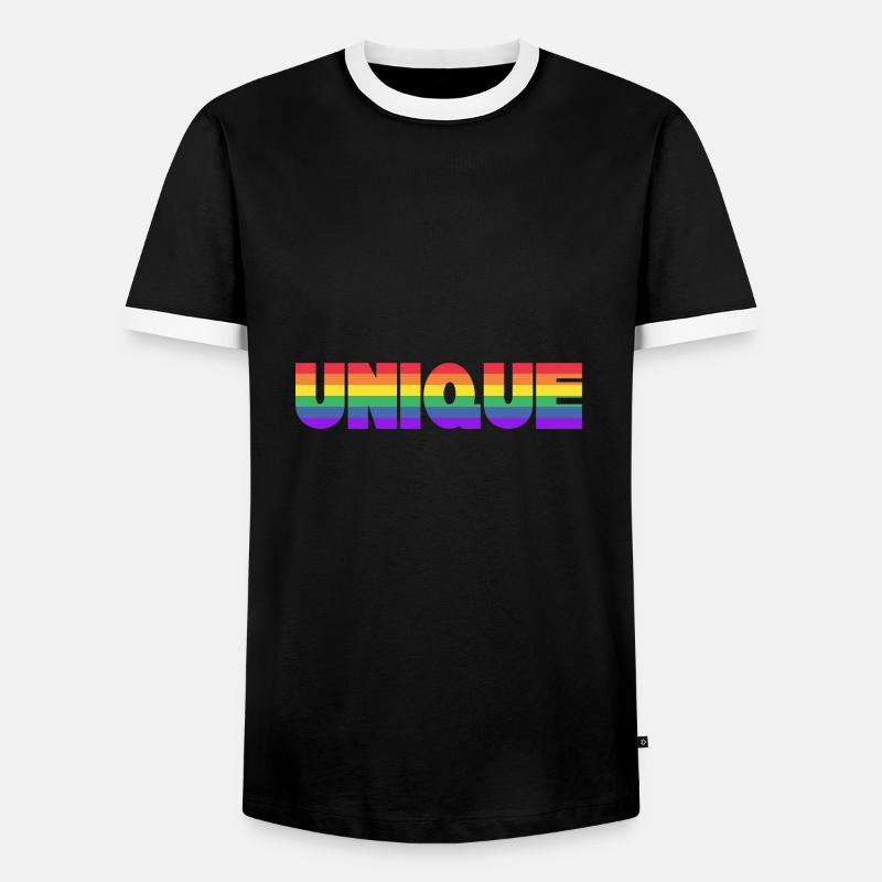 UNIQUE - EINZIGARTIG - Men's Ringer Shirt - black/white