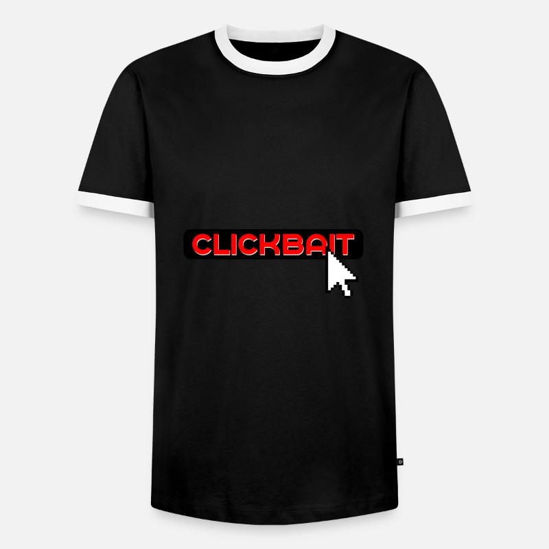 internet clickbat - Men's Ringer Shirt - black/white