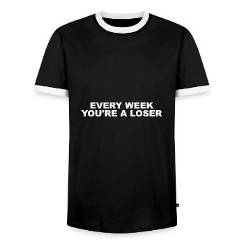 Every week you're a loser - Männer Kontrast-T-Shirt - Schwarz/Weiß - Vorne - AI Model Female 172 light (172cm) & AI Model Male 178 light (178cm)
