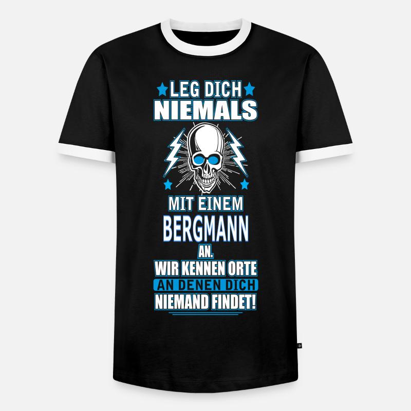 BERGMANN - Männer Kontrast-T-Shirt - Schwarz/Weiß