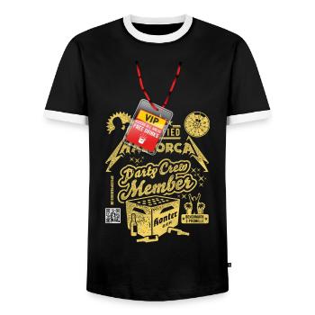 Mallorca Party Crew Pass - Männer Kontrast-T-Shirt - Schwarz/Weiß - Vorne - AI Model Female 172 light (172cm) & AI Model Male 178 light (178cm)