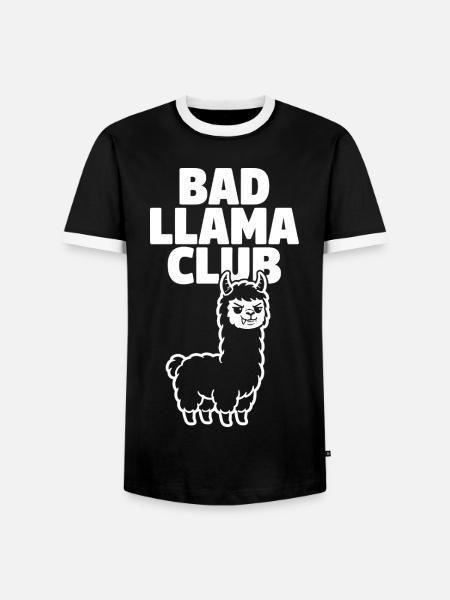 Bad Llama Club – Freches Lama - Männer Kontrast-T-Shirt - Schwarz/Weiß