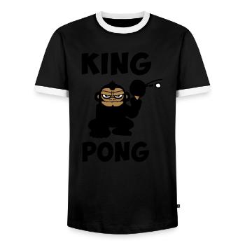 ping pong tennis de table humour drôle - T-shirt contrasté Homme - noir/blanc - Devant - AI Model Female 172 light (172cm) & AI Model Male 178 light (178cm)