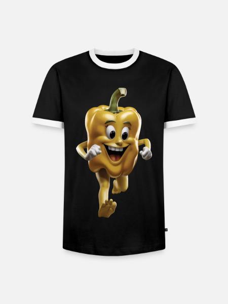 Paprika Geschenk - Männer Kontrast-T-Shirt - Schwarz/Weiß