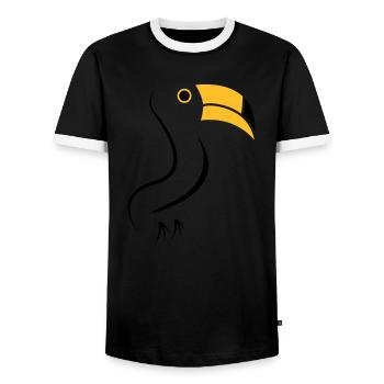 toucan silhouette - Männer Kontrast-T-Shirt - Schwarz/Weiß - Vorne - AI Model Female 172 light (172cm) & AI Model Male 178 light (178cm)