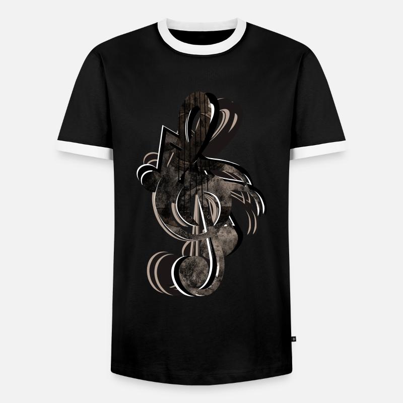Clef Notes - Men's Ringer Shirt - black/white