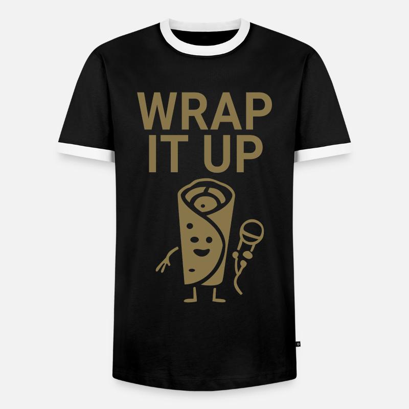 Wrap it up - Men's Ringer Shirt - black/white