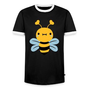 nice little bee hornet wasp - Men's Ringer Shirt - black/white - Front - AI Model Female 172 light (172cm) & AI Model Male 178 light (178cm)