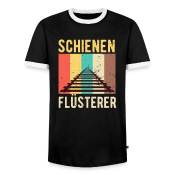 Zug - Männer Kontrast-T-Shirt - Schwarz/Weiß - Vorne - AI Model Female 172 light (172cm) & AI Model Male 178 light (178cm)